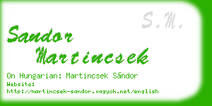 sandor martincsek business card