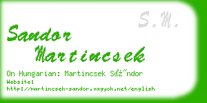 sandor martincsek business card